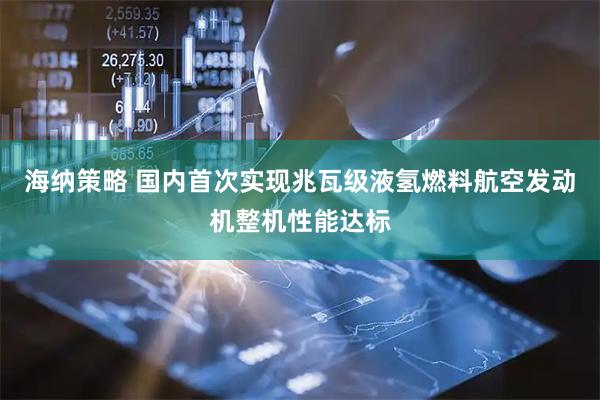 海纳策略 国内首次实现兆瓦级液氢燃料航空发动机整机性能达标